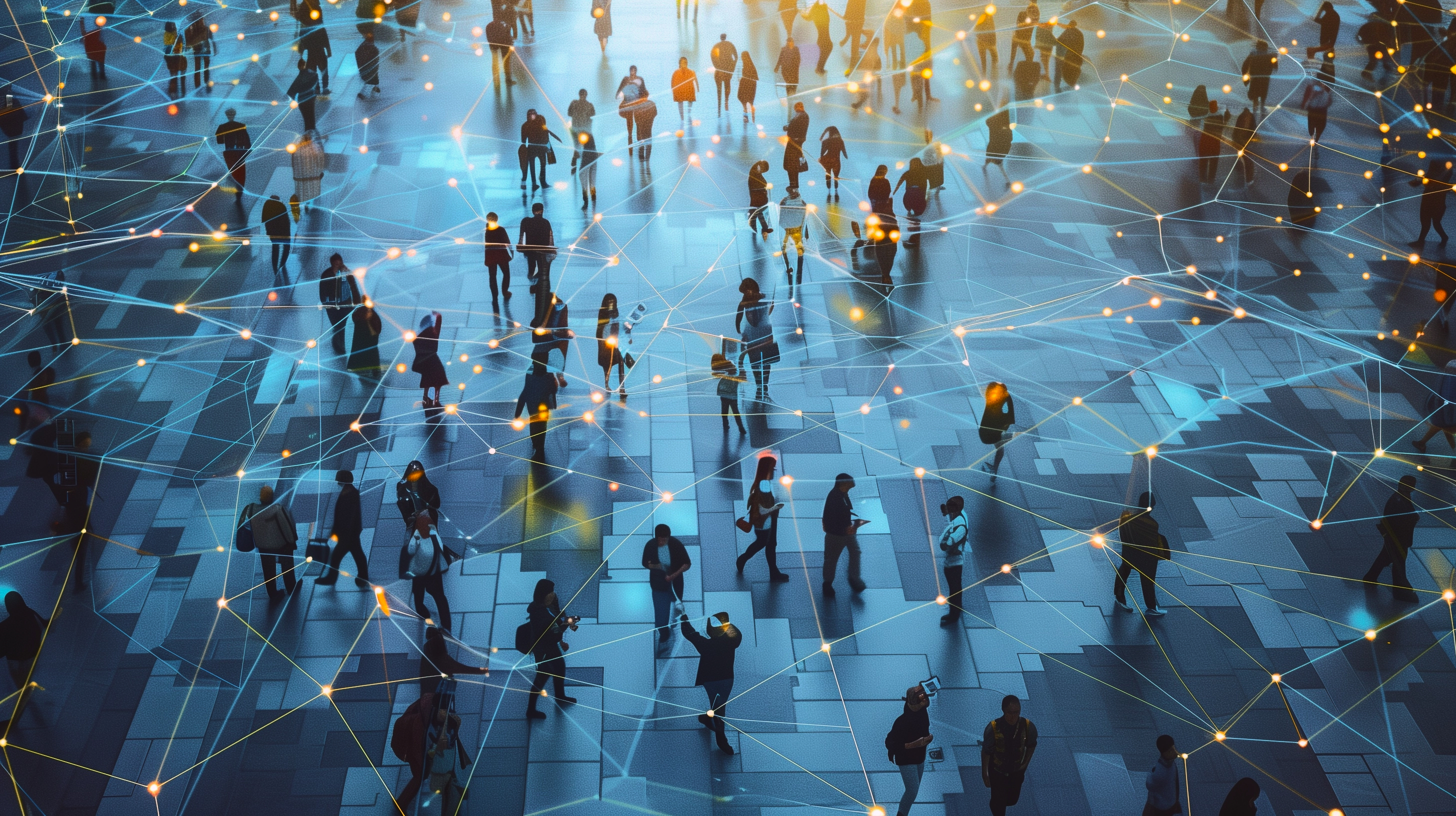 Bild p&aring; m&auml;nniskor som &auml;r sammanl&auml;nkade.